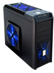 Compyter case with three extra fans and blue lights